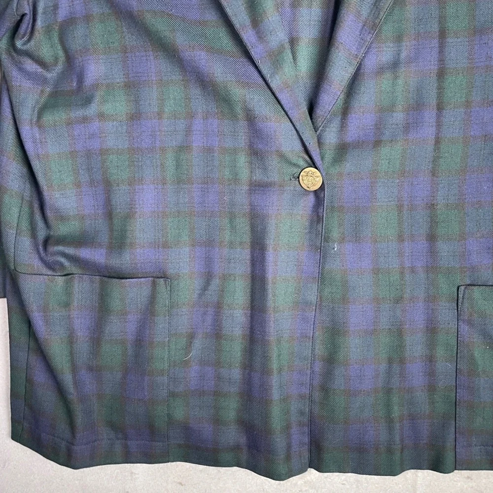 Alice Stuart Plaid Blazer‎ Career Office Button Front Jacket 22W
